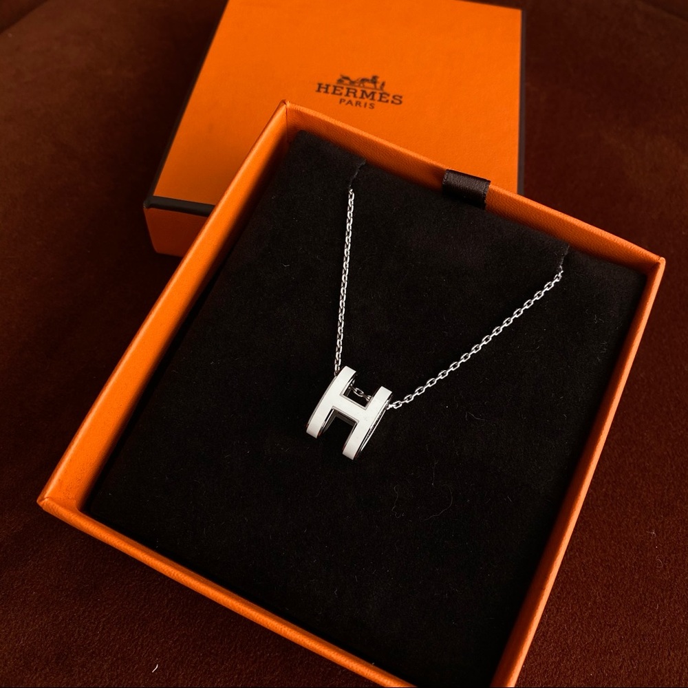 NEW! Authentic Hermes pop h pendant necklace